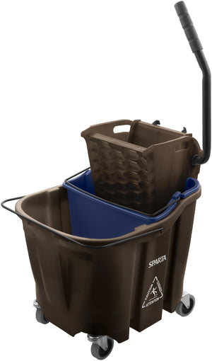 Cubeta OmniFit 35 qt para trapeador con exprimidor lateral e inserto para agua sucia café