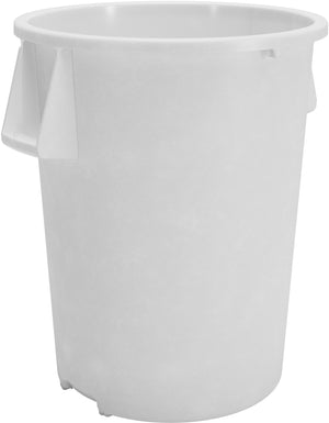 Bote de basura redondo Bronco de plástico 55 galones blanco