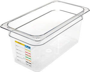 Inserto tercio StorPlus PermaLabel de policarbonato con etiqueta integrada 6" profundidad transparente