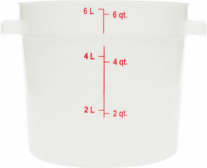 Contenedor redondo StorPlus para alimentos de polietileno 6 qt blanco