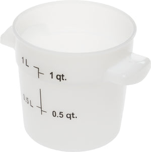 Contenedor redondo StorPlus para alimentos de polietileno 1 qt blanco
