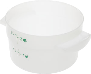 Contenedor redondo StorPlus para alimentos de polietileno 2 qt blanco