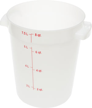 Contenedor redondo StorPlus para alimentos de polietileno 8 qt blanco