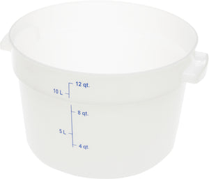 Contenedor redondo StorPlus para alimentos de polietileno 12 qt blanco