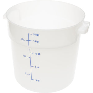 8 Qt. White Round Polyethylene Food Storage Container
