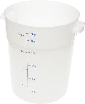Contenedor redondo StorPlus para alimentos de polietileno 22 qt blanco