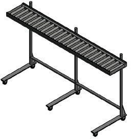Transportador cantiléver de rodillos PVC 4 pies acero inoxidable