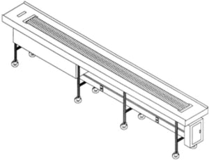 Transportador motorizado de banda modular 10 pies acero inoxidable
