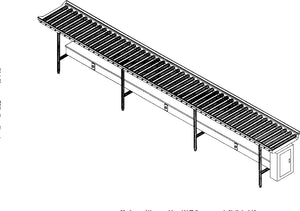 Transportador de rodillos PVC 14 pies acero inoxidable
