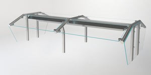 Protector doble para buffet DineXpress con luz fluorescente para módulo de 2 pozos