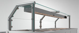 Protector calefactado DineXpress para cafetería con luces módulo de 3 pozos