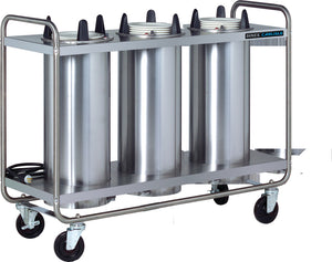 Dispensador abierto sin calor para platos Dinex 3 silos platos de 10 1/8" acero inoxidable