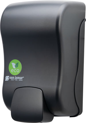 Dispensador manual ecoLogic Rely para jabón líquido y loción 900 ml negro