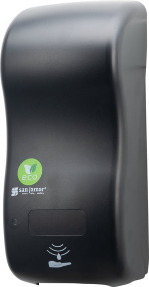 Dispensador híbrido ecoLogic Rely para jabón líquido y loción 900 ml negro