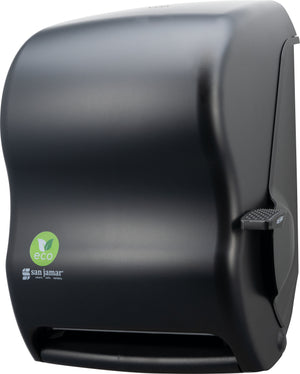 Dispensador San Jamar ecoLogic con palanca para toalla en rollo negro