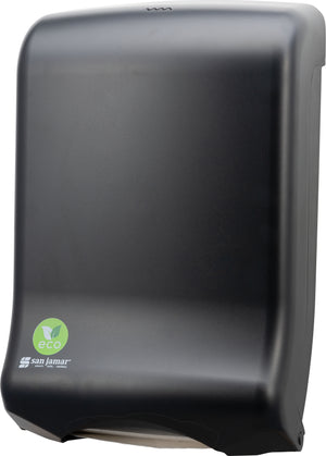Dispensador San Jamar ecoLogic Ultrafold para toalla C-fold o multifold negro