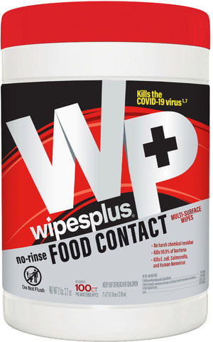 Toallitas WipesPlus No-Rinse para Superficies de Contacto con Alimentos Bote 100 Piezas