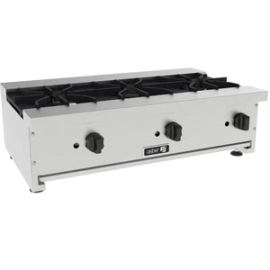 PARRILLA A GAS DE 3 FUEGOS ABIERTOS SNACK LINE. ASHP-3-36