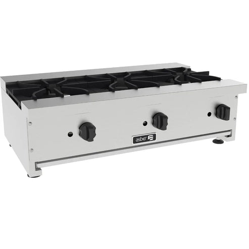 PARRILLA A GAS DE 3 FUEGOS ABIERTOS SNACK LINE. ASHP-3-36