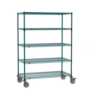 Carro de anaquel Metro Super Erecta de 5 repisas epóxico Metroseal verde