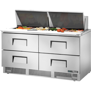 Mesa refrigerada para preparación de alimentos de 64-1/8", 4 cajones, 24 insertos