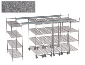 Metro Top-Track Overhead Track Shelving con Super Erecta epóxico Metroseal gris repisas