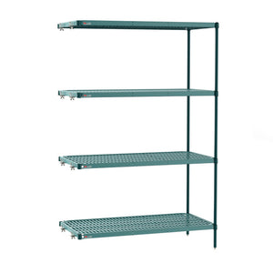 Extensión de anaquel Metro Super Erecta Pro de 4 repisas epóxico Metroseal verde frame con Polymer repisa mat