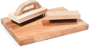 Cepillo para bloque carnicero con cerdas de acero 7-3/4" x 2-5/8" beige
