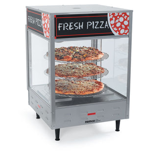 Exhibidor giratorio de pizza 3 niveles 18 pulg