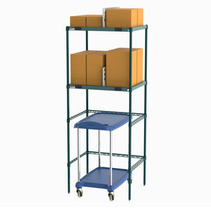 Repisa Metro Super Erecta Pro de 2 repisas epóxico Metroseal verde 24 x 74.5 pulg