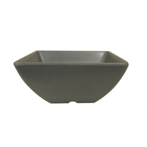 Tazón cuadrado Classic Stone Grey de melamina 8 oz 3-7/8" x 3-7/8" x 1-3/4" profundidad