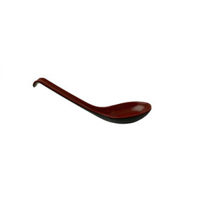 Cuchara para sopa de melamina 0.6 oz 6" x 1 3/4" rojo/negro dos tonos