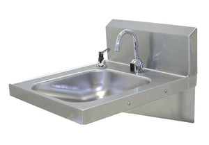 Lavamanos ADA a muro 14 x 16 pulg con llave electrónica acero inoxidable 304 calibre 18
