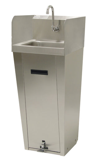 Lavamanos con salpicaderas laterales con pedestal con llave acero inoxidable 304 calibre 20