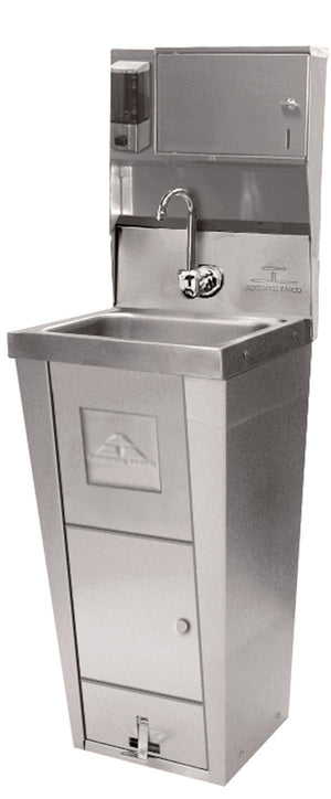 Lavamanos con pedestal con llave acero inoxidable 304 calibre 20