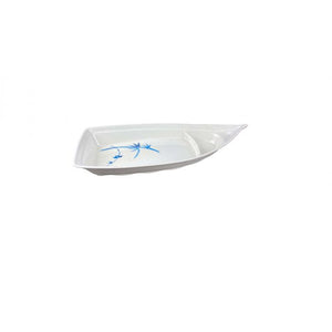 Barco para sushi de melamina Blue Bamboo 13 oz 9 1/2" x 4 1/2" chico