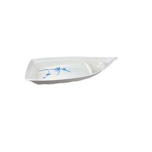 Barco para sushi de melamina Blue Bamboo 22 oz 12" x 5 1/2" mediano