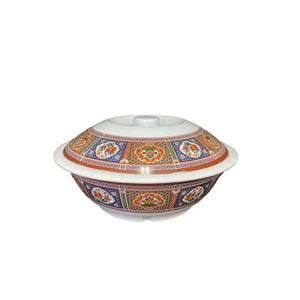 Bowl de servicio con tapa de melamina Peacock 75 oz 10"