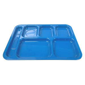 Charola izquierda con 6 compartimentos de melamina color azul 14-1/2" x 10"