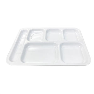 Charola izquierda con 6 compartimentos de melamina color blanco 14-1/2" x 10"