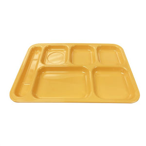 Charola izquierda con 6 compartimentos de melamina color amarillo 14-1/2" x 10"