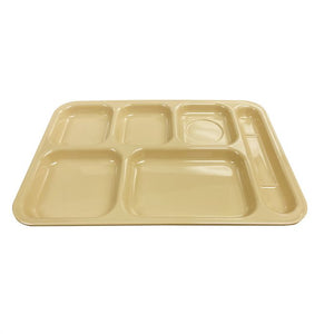 Charola derecha con 6 compartimentos de melamina color beige 14-1/2" x 10"