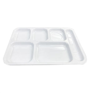 Charola derecha con 6 compartimentos de melamina color blanco 14-1/2" x 10"