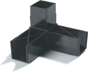 Bloque de ensamble para protector antiestornudos Five Star 1" 90° 3 puntas negro