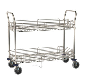 Carro de anaquel Metro Super Erecta de 2 repisas acero inoxidable 20.1875 x 44 x 39 pulg