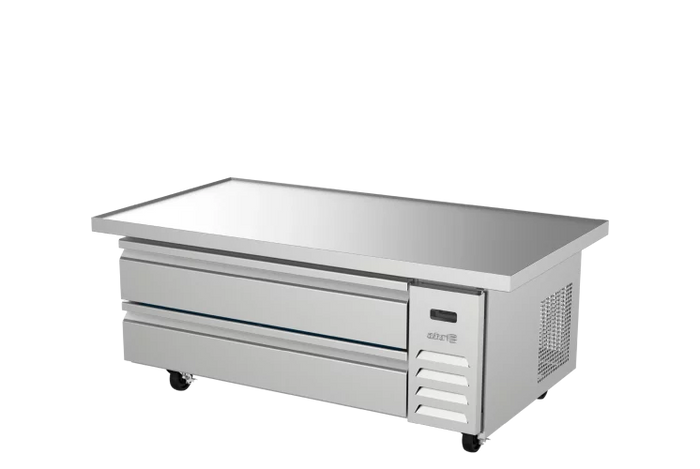 BASE DE CHEF REFRIGERADA CON 2 CAJONES (3 GN-1/1 C/UNO NO INCLUIDOS) CUBIERTA CON BORDE ANTIDERRAME. ACBR-52/60 HC