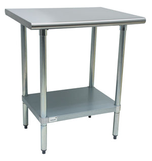 Mesa de trabajo 30 x 24 pulg con repisa inferior acero inoxidable 430 calibre 16