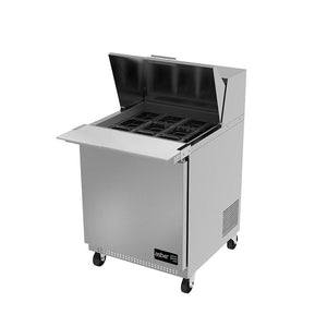 MESA REFRIGERADA DE PREPARACION MEGA TOP 9 INSERT. GN-1/6 DE 4" DE PROFUND. + 3 INSERT. GN-1/9 DE 4" DE PROFUND. APTM-27-12 HC
