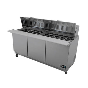 MESA REFRIGERADA DE PREPARACION MEGA TOP 30 INSERT. GN-1/6 DE 4" DE PROFUND. APTM-72-30 HC