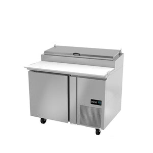 MESA REFRIGERADA DE PREPARACION PIZZAS 6 INSERT. GN-1/3 DE 6" DE PROFUND. TABLA DE CORTE REVERS. DE 19" EN NYLAMID. APTP-46 HC